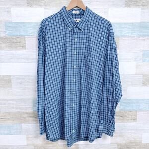 Onward Reserve Classic Fit Performance Button Down Shirt Blue Plaid Mens XXL